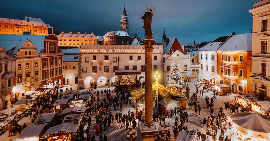 De kerstmarkten zijn geopend vanaf eind november ©Cesky Krumlov Region Kerstmarkt Cesky Krumlov