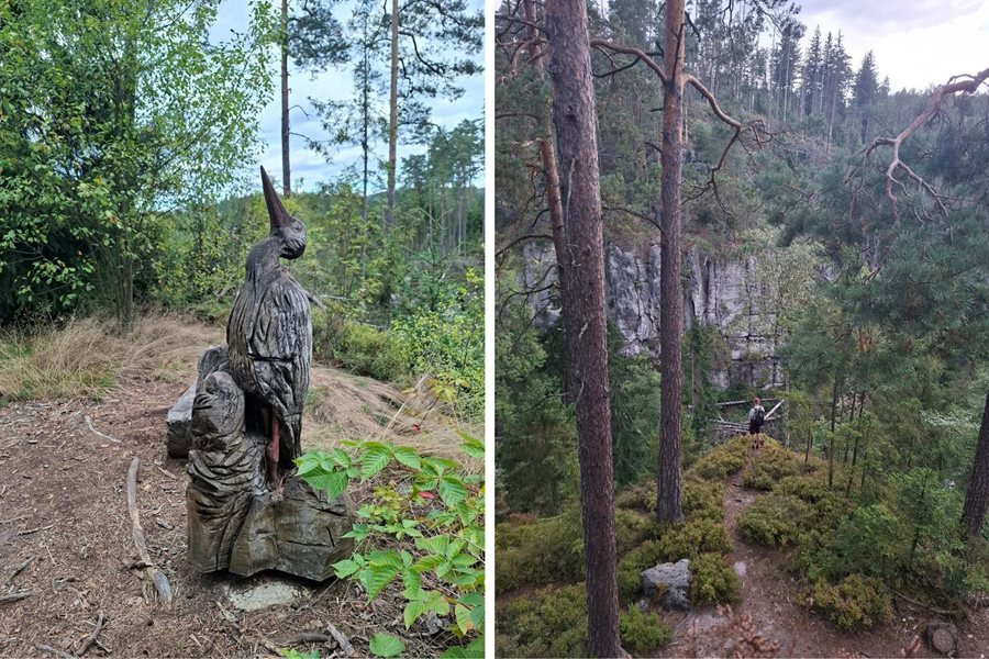 Een afwisselende etappe met valleien, bossen, platteland en rotsbeklimmingen Wandeling in Kyjov naar mooie uitkijkplekken