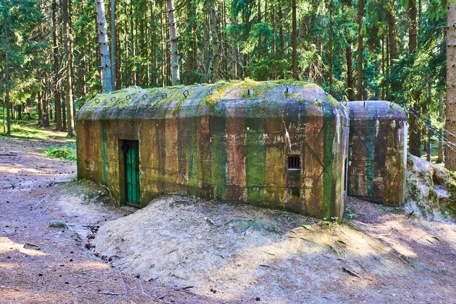 Het bunkercomplex buiten de stad Slavonice
