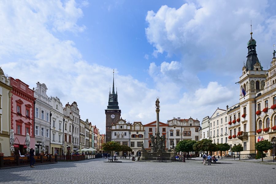 Het centrale plein van Pardubice ©Pardubicko - Perníkové srdce Čech - z.s. Het plein van Pardubice
