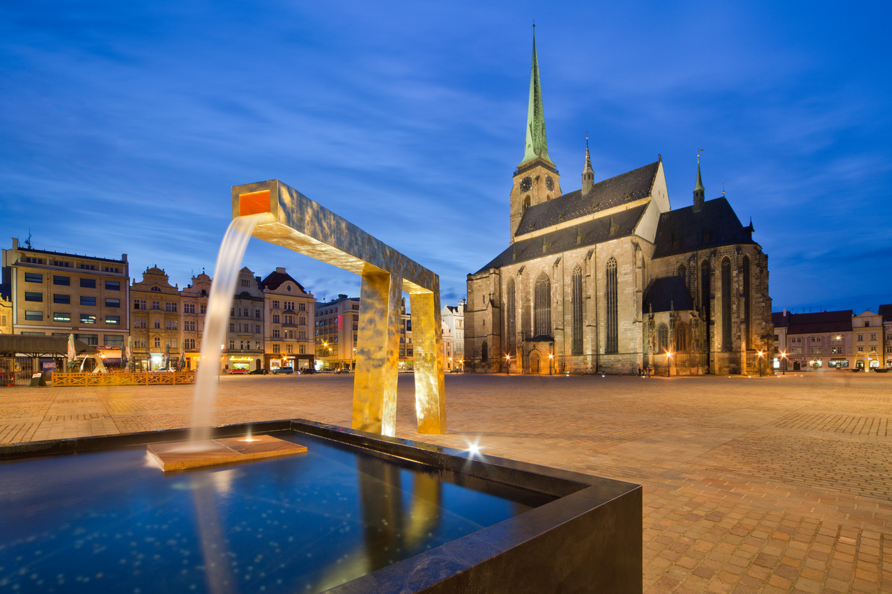 Het centrum van Pilsen ©Pilsen Tourism Board Centrum van Pilsen, kathedraal