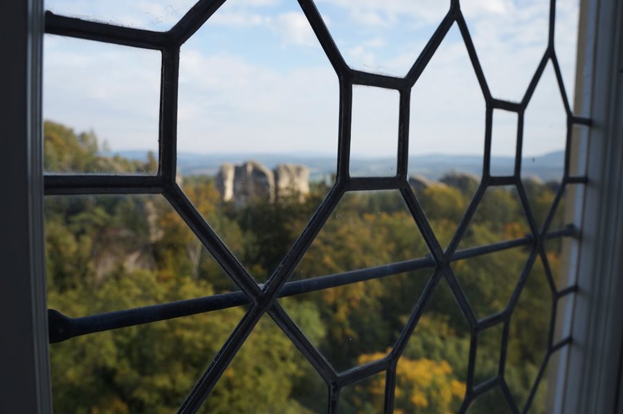 Uitzicht vanaf Hrub&#xE1; Skal&#xE1; kasteel