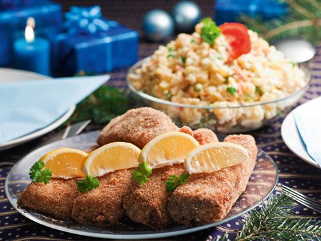 Karper zul je op bijna elke menukaart in Třebon vinden Trebon, karper, kerstmaaltijd van Tsjechië