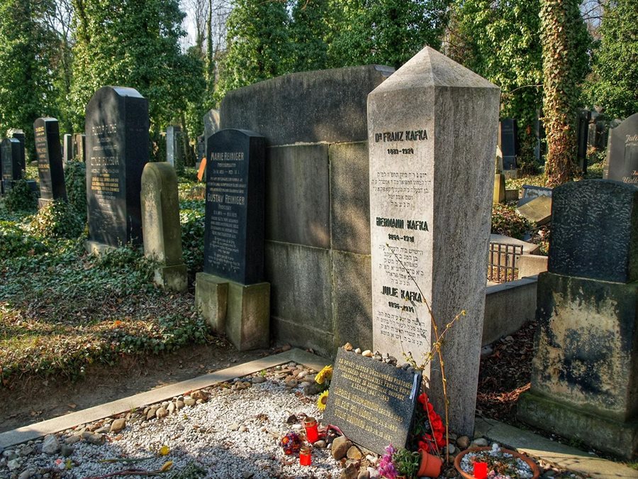Franz Kafka's tomb, New Jewish Cemetery in Prague