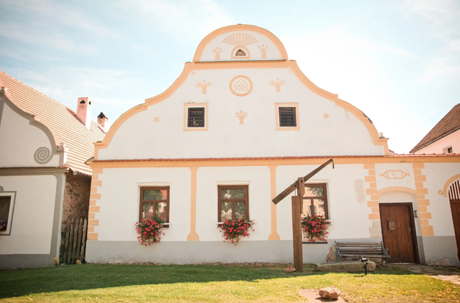 boeren barok in Holasovice in Zuid-Bohemen