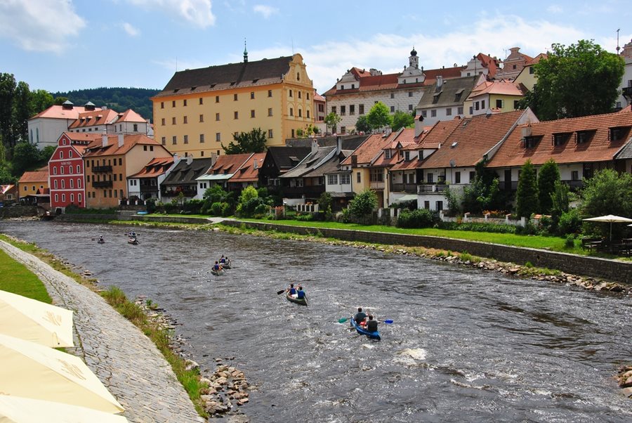 Kanoën Cesky Krumlov, Moldau