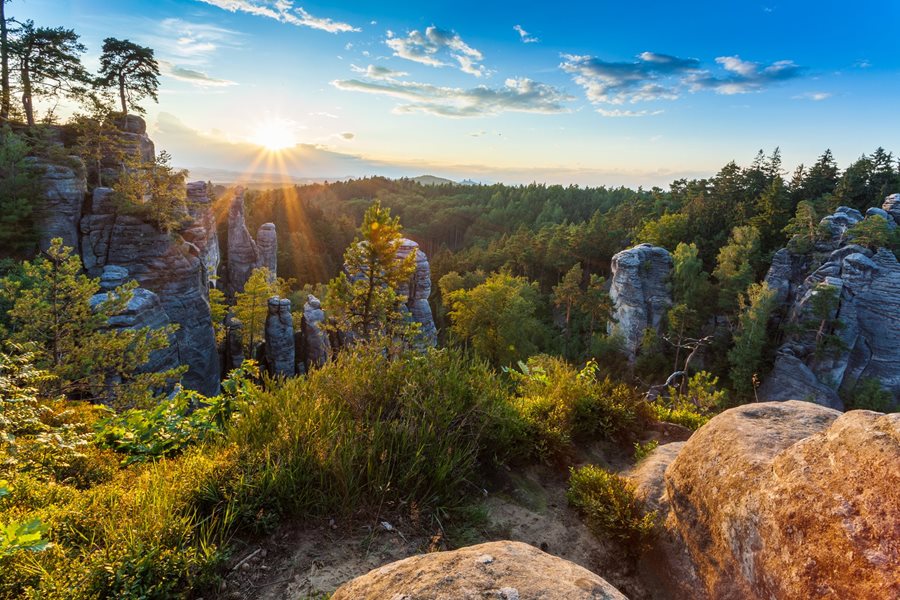 Prachov rotsen in Boheems Paradijs in Tsjechië