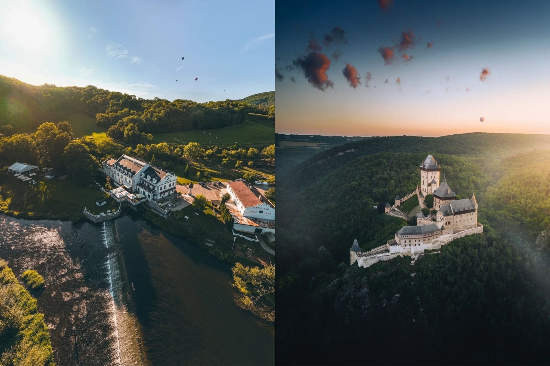 Uitzicht op Karlštejn kasteel en hotel Mlýn aan de Berounka rivier ©Central Bohemia Tourism Board & David Vancisin Uitzicht op Karlštejn kasteel en hotel Mlýn aan de Berounka rivier ©Central Bohemia Tourism Board & David Vancisin