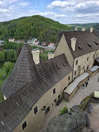 Uitzicht vanuit de toren van de burcht Uitzicht van de burcht