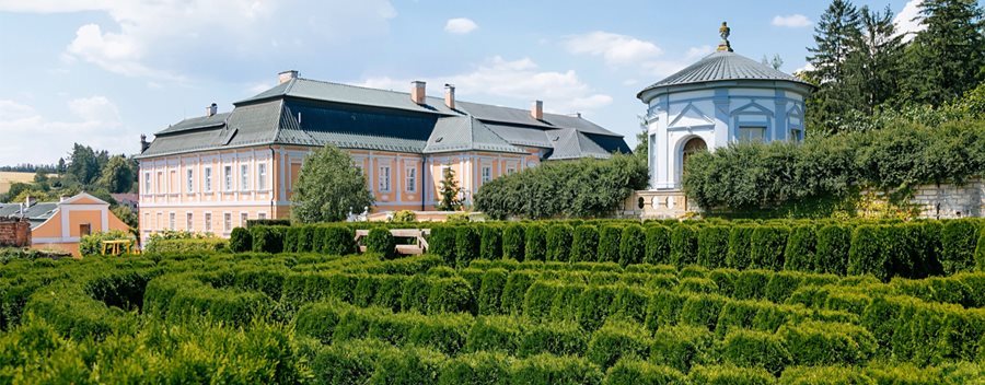 Het doolhof van chateau Nové Hrady