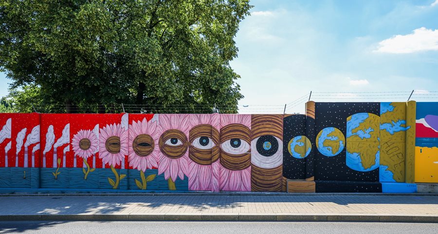Een nieuwe streetart-attractie ©Barbora Petráčková Nieuwe streetart in Praag Mural Ruzyne