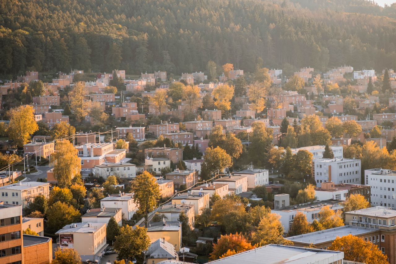 Functionalisme in Zlín ©Luhačovické zálesí - o.p.s. Zlín in de herfst