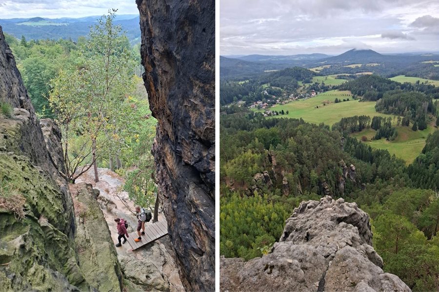 De wandeling is avontuurlijk en soms pittig, maar biedt wel prachtige uitzichten en komt langs mooie delen. Avontuurlijk wandelen in Boheems Zwitserland