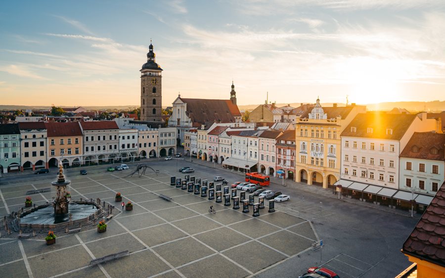 Het centrum van Ceske Budejovice