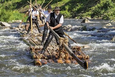 Vlotten varen boomstammen